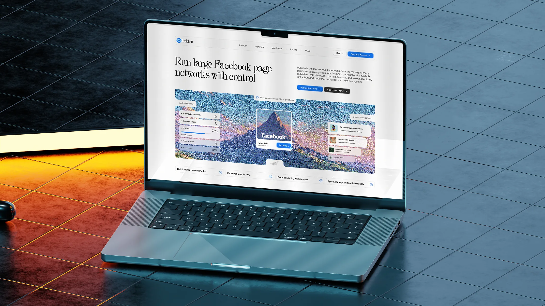 Publion website on laptop