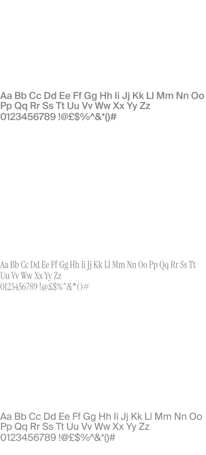 Output typography fonts